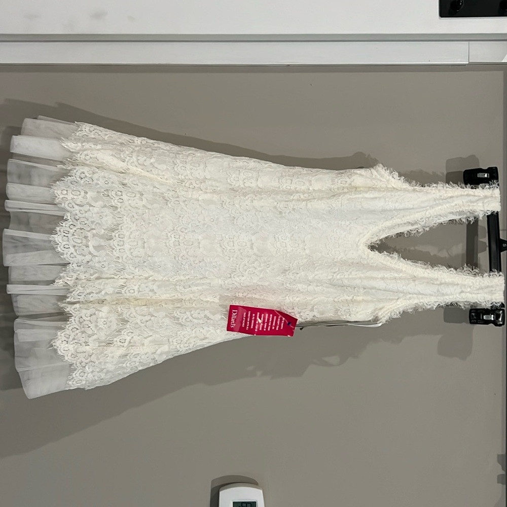 Off white lace mini dress
